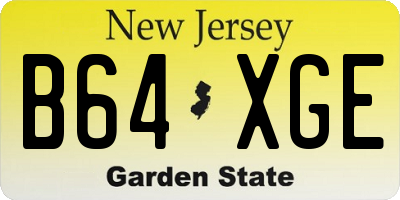 NJ license plate B64XGE