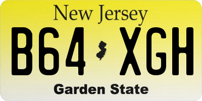 NJ license plate B64XGH