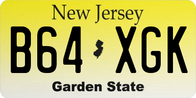 NJ license plate B64XGK