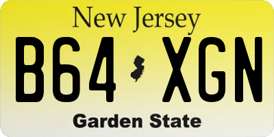 NJ license plate B64XGN