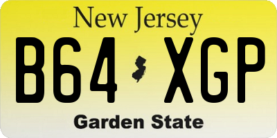 NJ license plate B64XGP