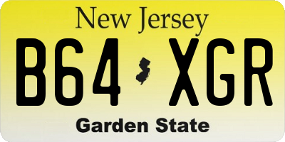 NJ license plate B64XGR