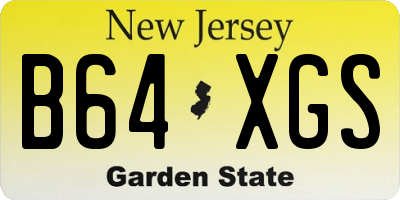 NJ license plate B64XGS