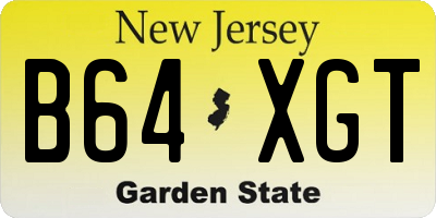 NJ license plate B64XGT