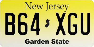 NJ license plate B64XGU
