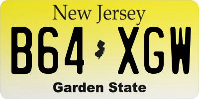 NJ license plate B64XGW
