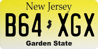NJ license plate B64XGX