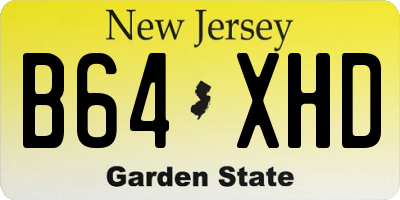 NJ license plate B64XHD