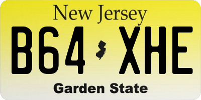 NJ license plate B64XHE