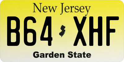 NJ license plate B64XHF