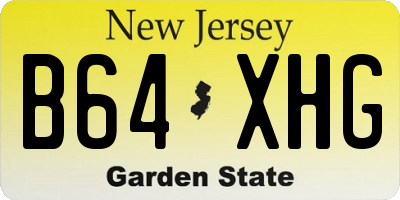 NJ license plate B64XHG
