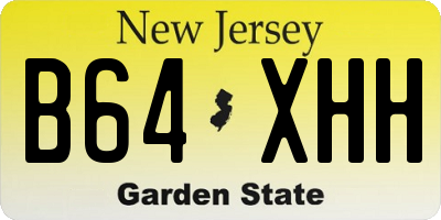 NJ license plate B64XHH