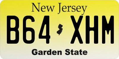 NJ license plate B64XHM