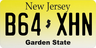NJ license plate B64XHN