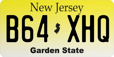 NJ license plate B64XHQ