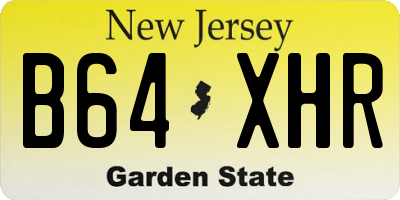NJ license plate B64XHR