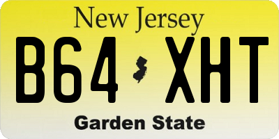 NJ license plate B64XHT