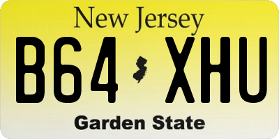 NJ license plate B64XHU