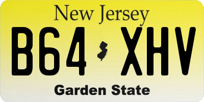 NJ license plate B64XHV