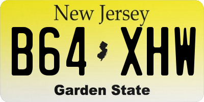 NJ license plate B64XHW