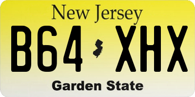 NJ license plate B64XHX