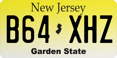 NJ license plate B64XHZ