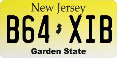 NJ license plate B64XIB