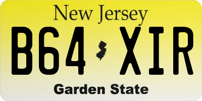 NJ license plate B64XIR