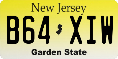 NJ license plate B64XIW