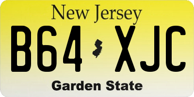 NJ license plate B64XJC