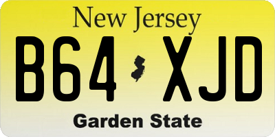 NJ license plate B64XJD