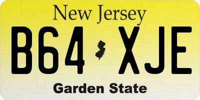 NJ license plate B64XJE