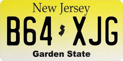 NJ license plate B64XJG