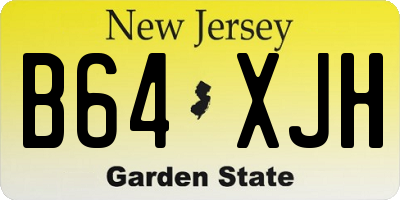 NJ license plate B64XJH