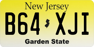 NJ license plate B64XJI