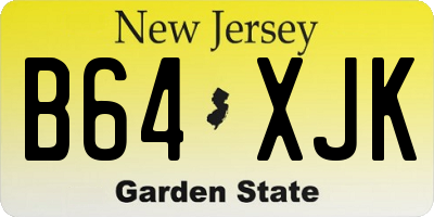 NJ license plate B64XJK