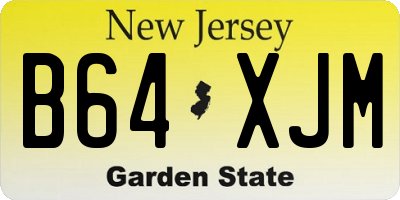 NJ license plate B64XJM