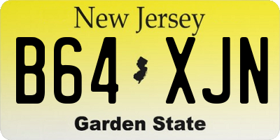 NJ license plate B64XJN