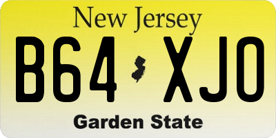NJ license plate B64XJO