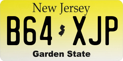 NJ license plate B64XJP