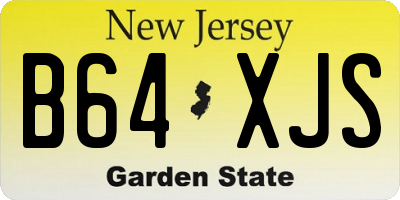 NJ license plate B64XJS