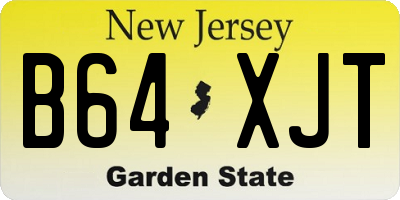 NJ license plate B64XJT