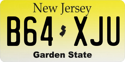 NJ license plate B64XJU