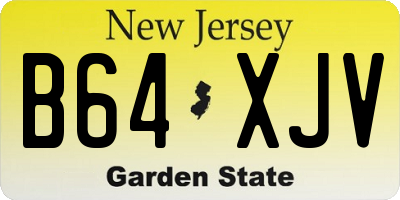 NJ license plate B64XJV