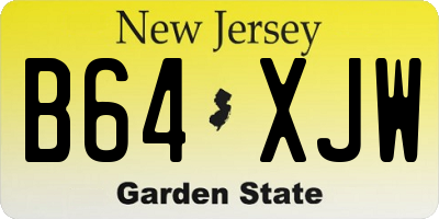 NJ license plate B64XJW