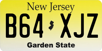 NJ license plate B64XJZ