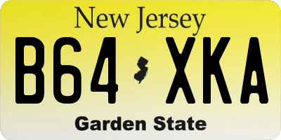 NJ license plate B64XKA