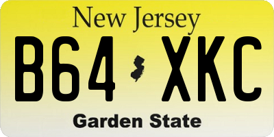 NJ license plate B64XKC