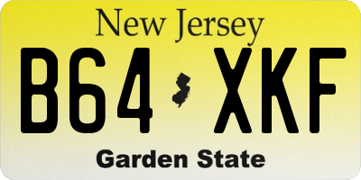 NJ license plate B64XKF