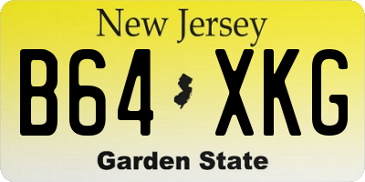 NJ license plate B64XKG